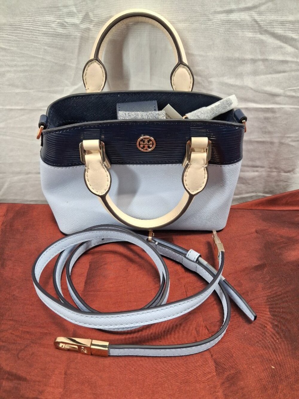 Tory Burch Robinson Color Block Top Handle Mini Bag